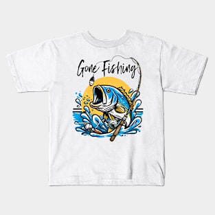 Gone fishing Funny Quote Hilarious Sayings Humor Gift Kids T-Shirt